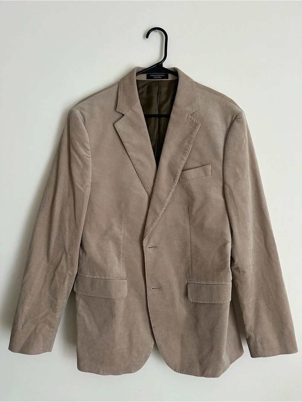 Banana Republic Italian Corduroy Blazer Sport Coat Taupe 40R Slim Fit